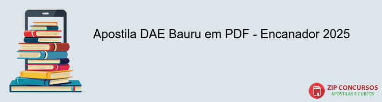 Apostila DAE Bauru em PDF - Encanador 2025